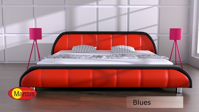 Manželské postele eko kůže - Čalouněné postele Blues
