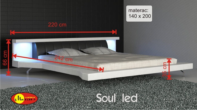 Manželská postel Soul LED 140x200